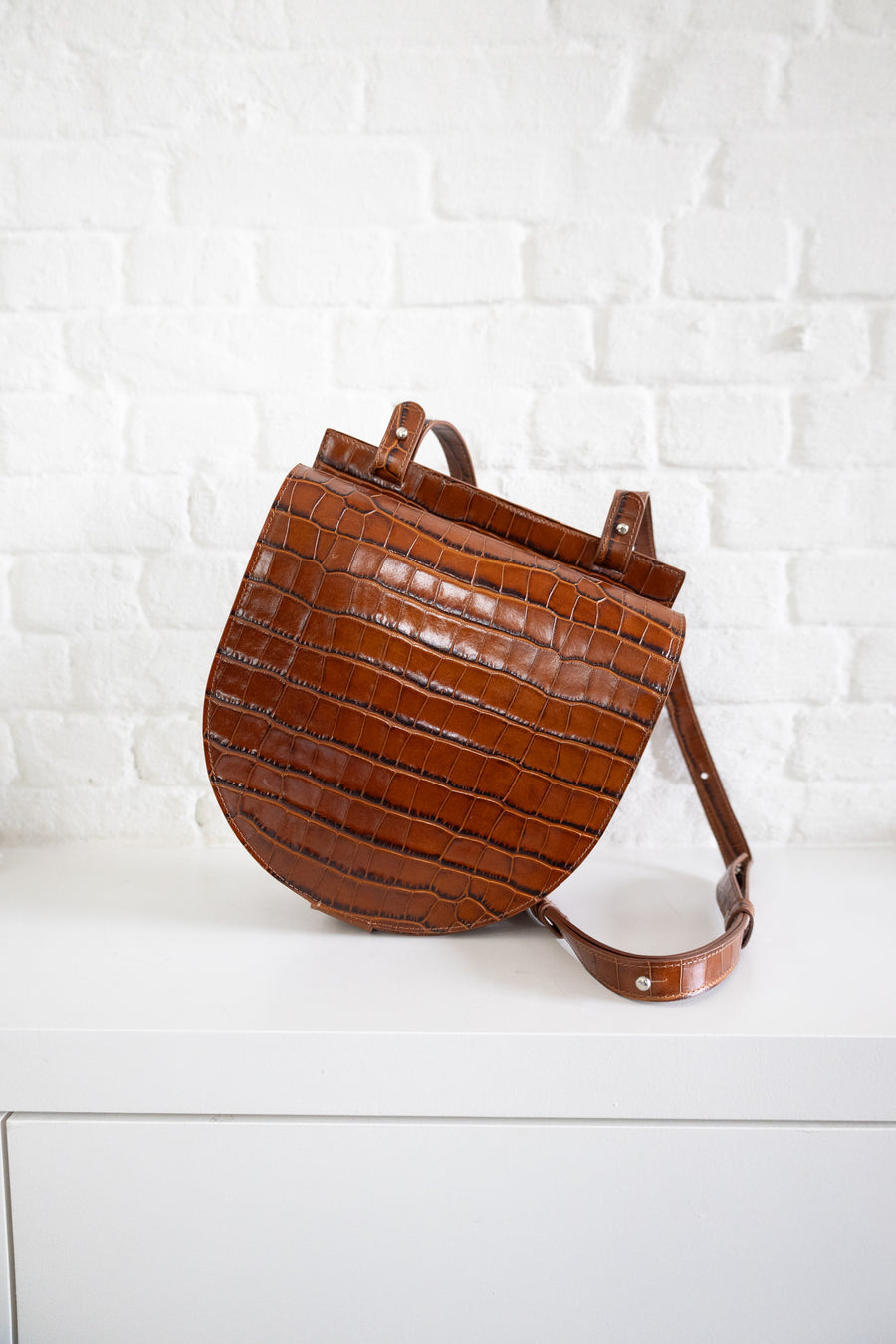 SS. Single Saddle Cognac Croco