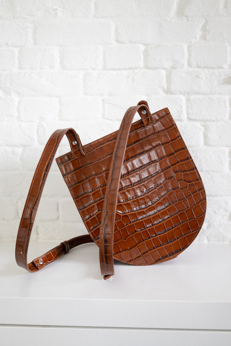 SS. Single Saddle Cognac Croco
