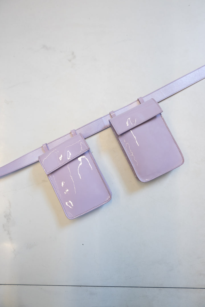 SS. Belt XL Lila shimmer + 2 x Rectangle Lila Laque