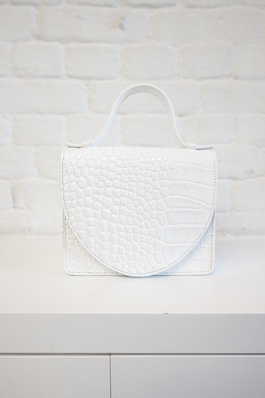 SS. Micro Briefcase Very white croco