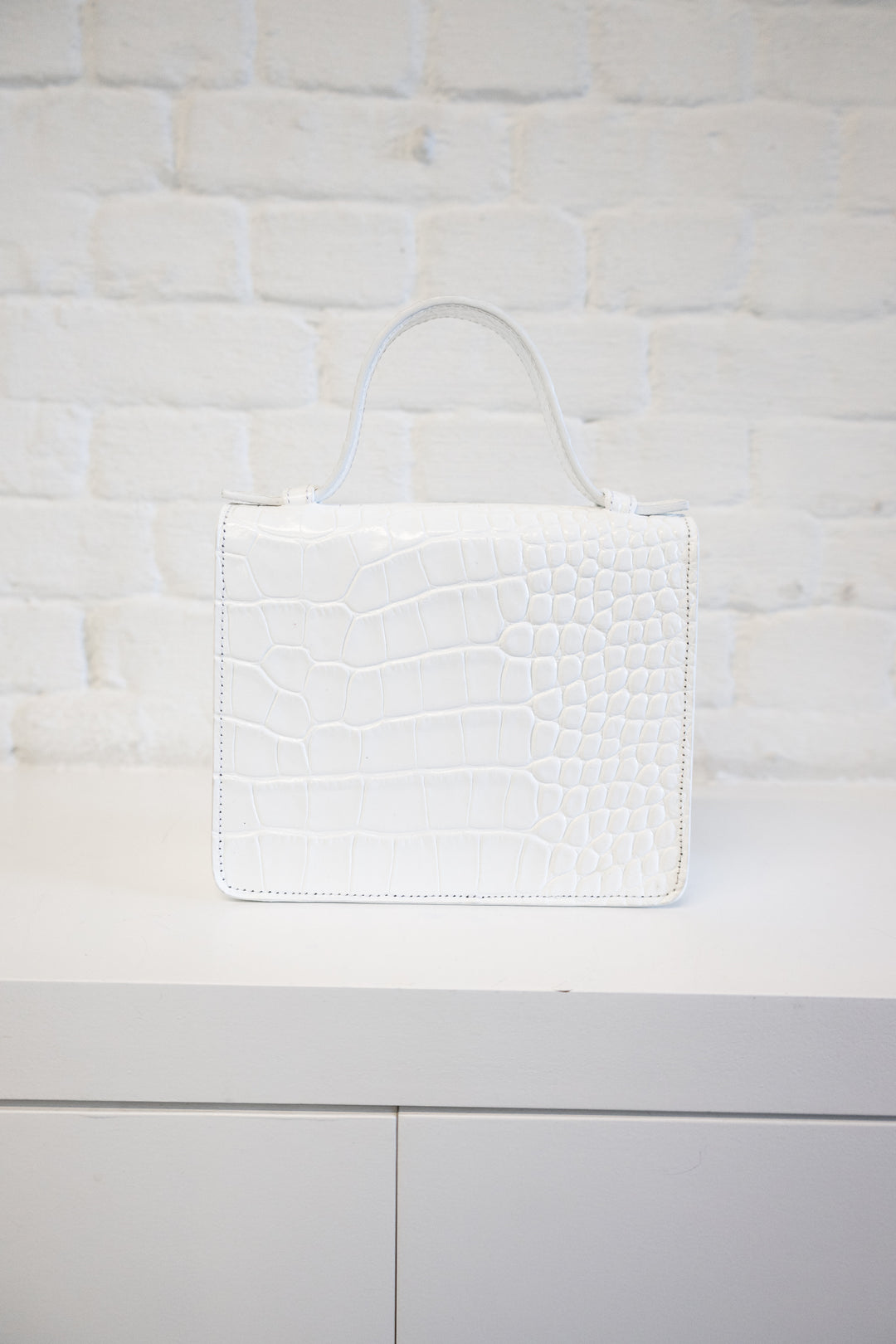 SS. Micro Briefcase Very white croco