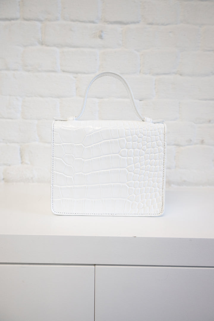 SS. Micro Briefcase Very white croco