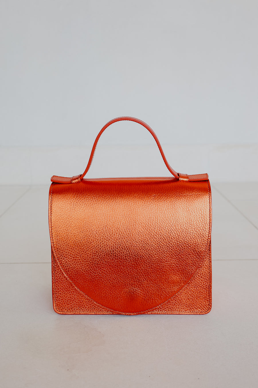 Mini Briefcase | Naranja Shimmer Structured