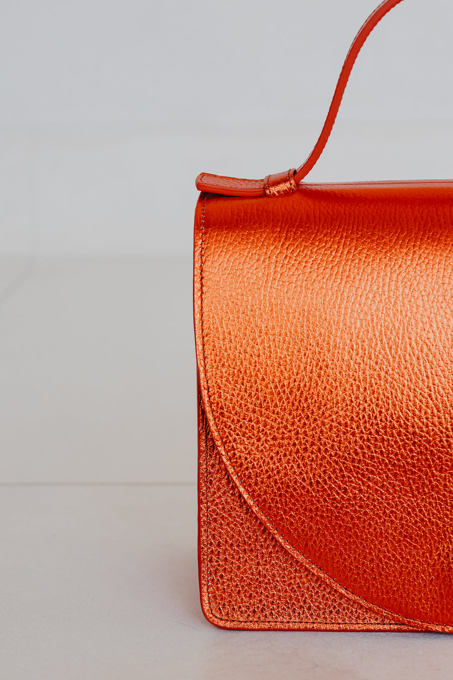Mini Briefcase | Naranja Shimmer Structured
