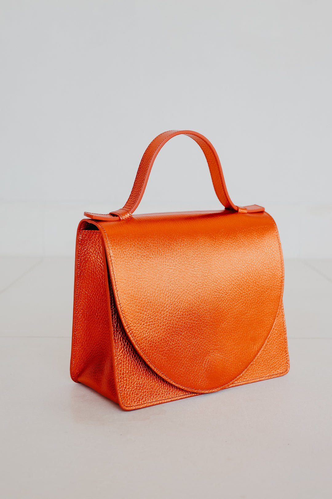 Mini Briefcase | Naranja Shimmer Structured