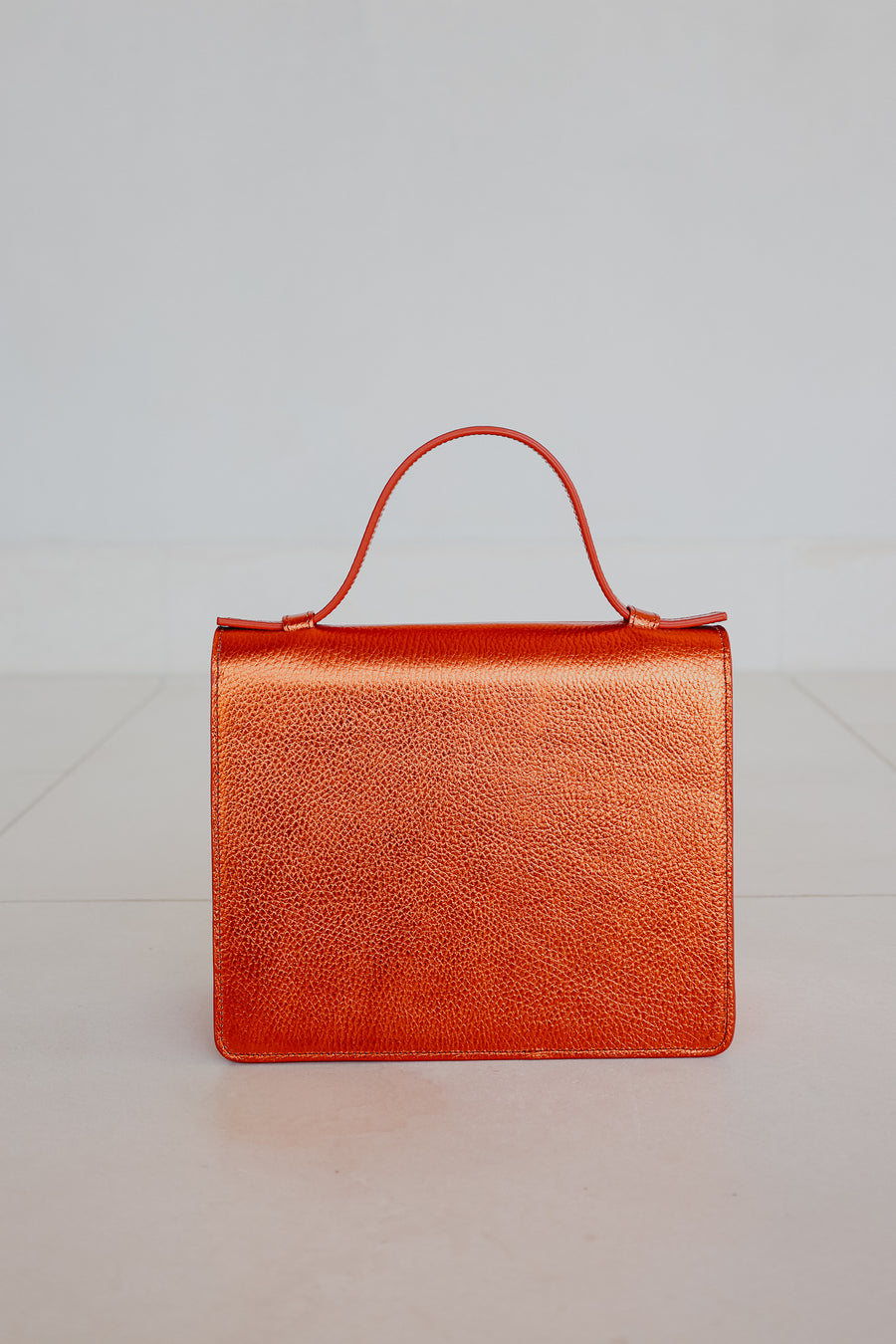 Mini Briefcase | Naranja Shimmer Structured
