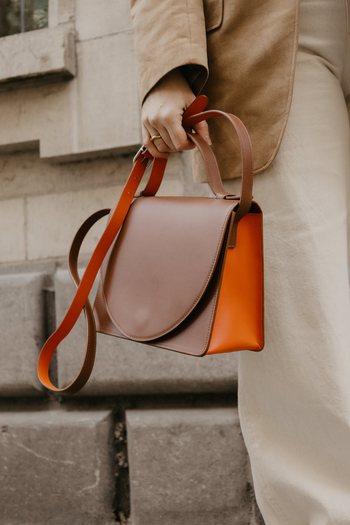 Mini Briefcase | Dark Cognac / Naranja Pure