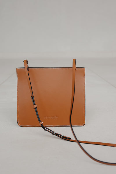 Double Pouch | Stitched Tricolor Cognac