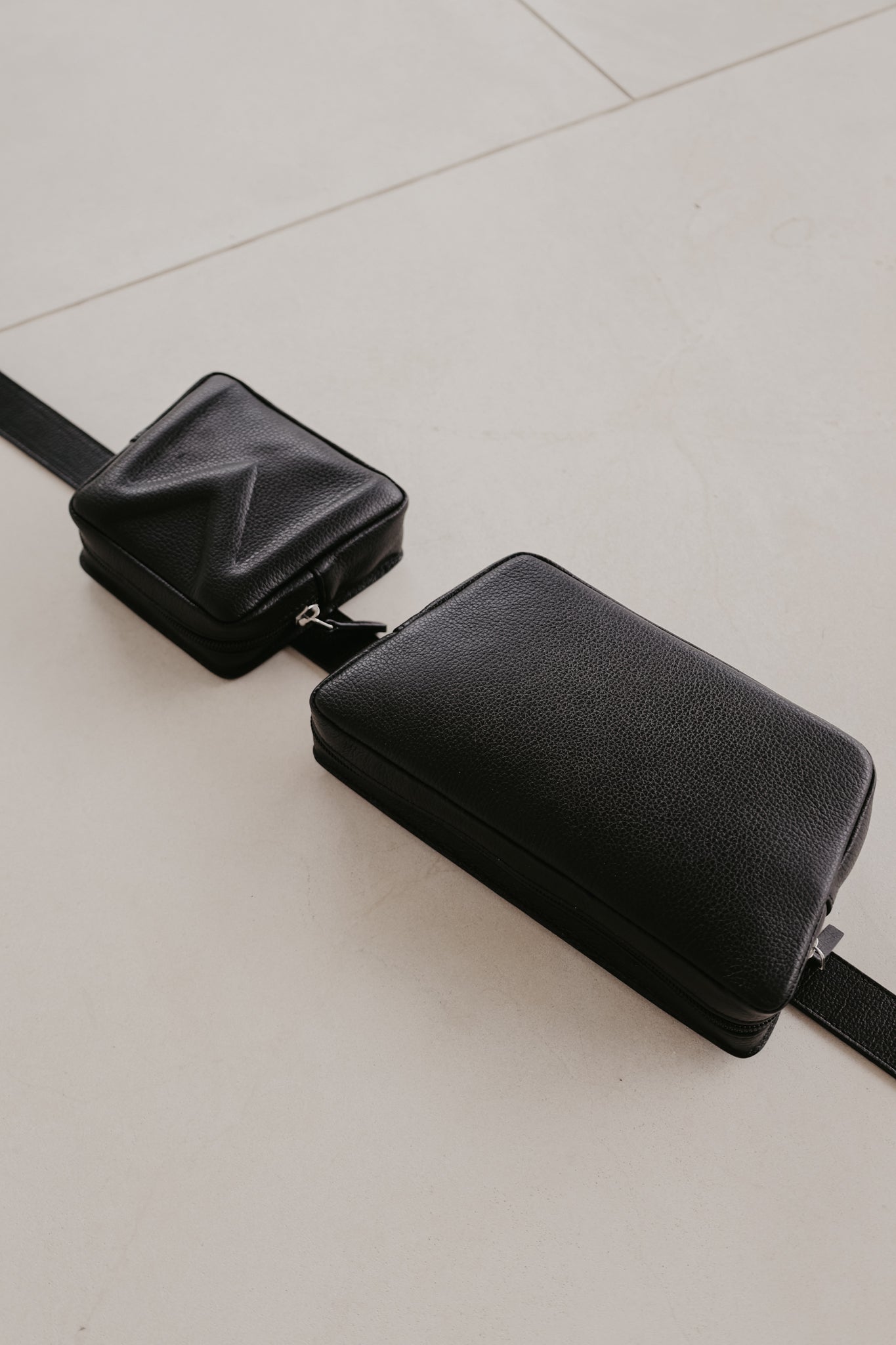Belt Bag: Belt XL Black Structured + Trapezium Black Structured + Mini M Black Structured
