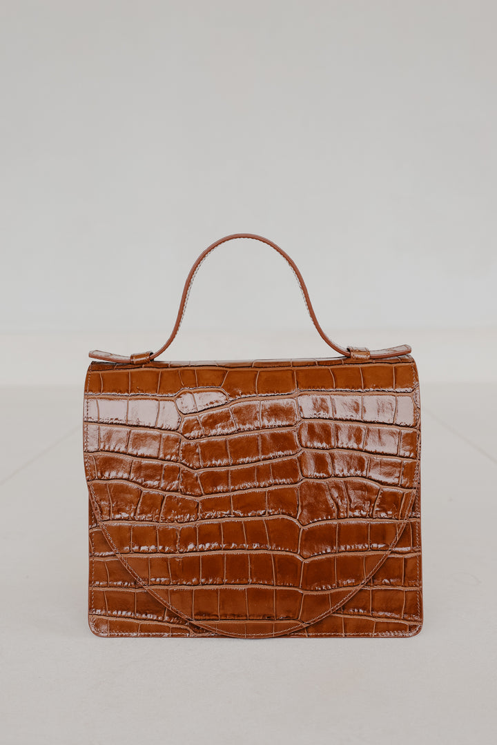 Mini Briefcase | New Cognac Croco Glans