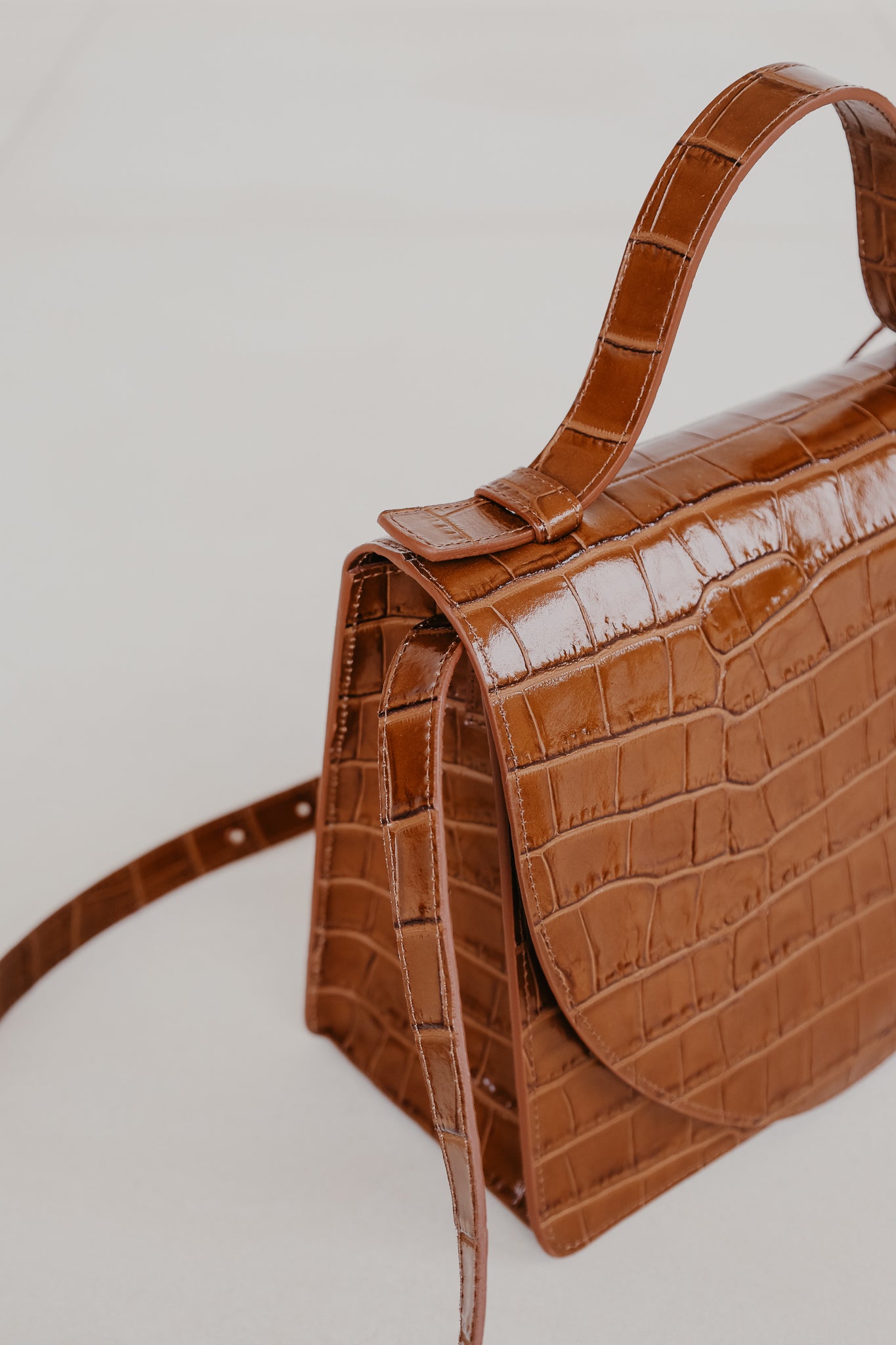 Mini Briefcase | New Cognac Croco Glans