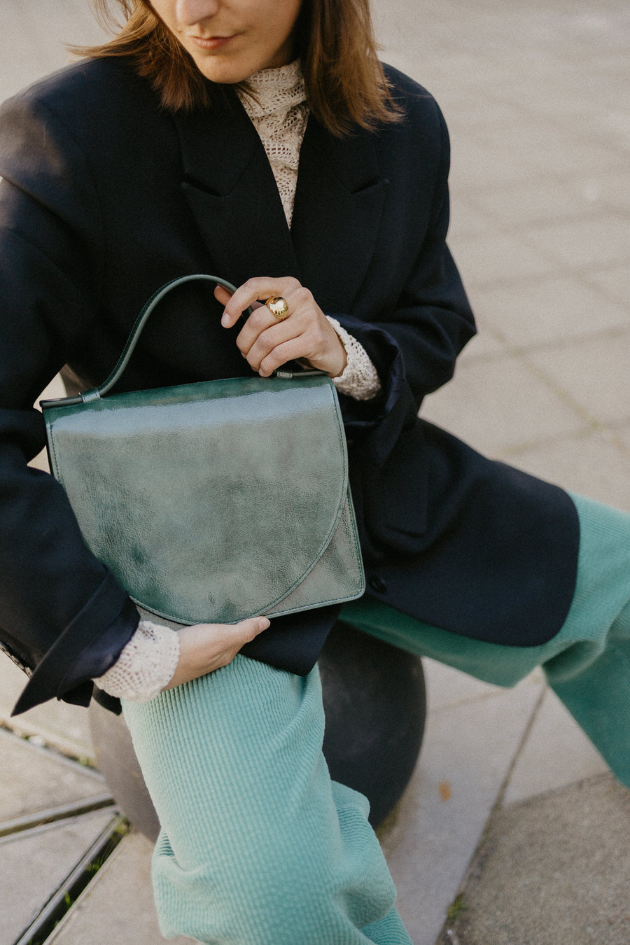 Mini Briefcase | Seaweed Stone