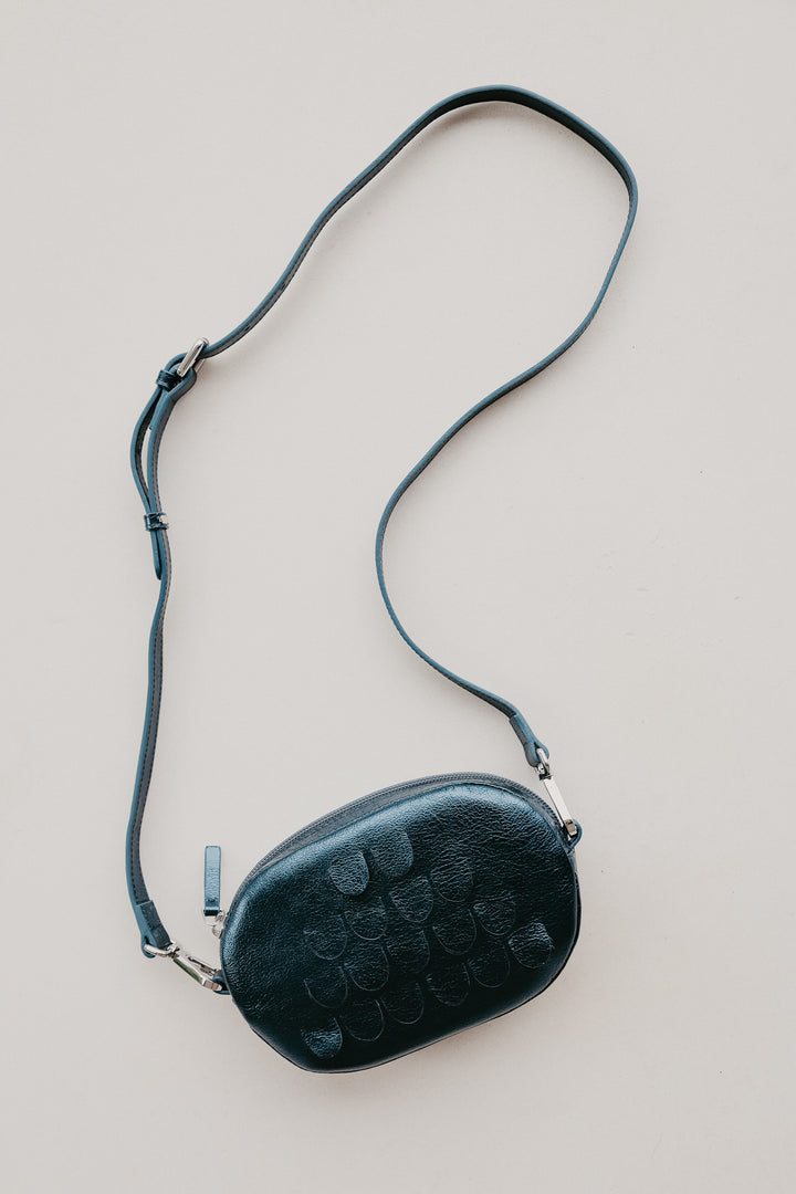 Oval Mini Bag | Petrol Shimmer