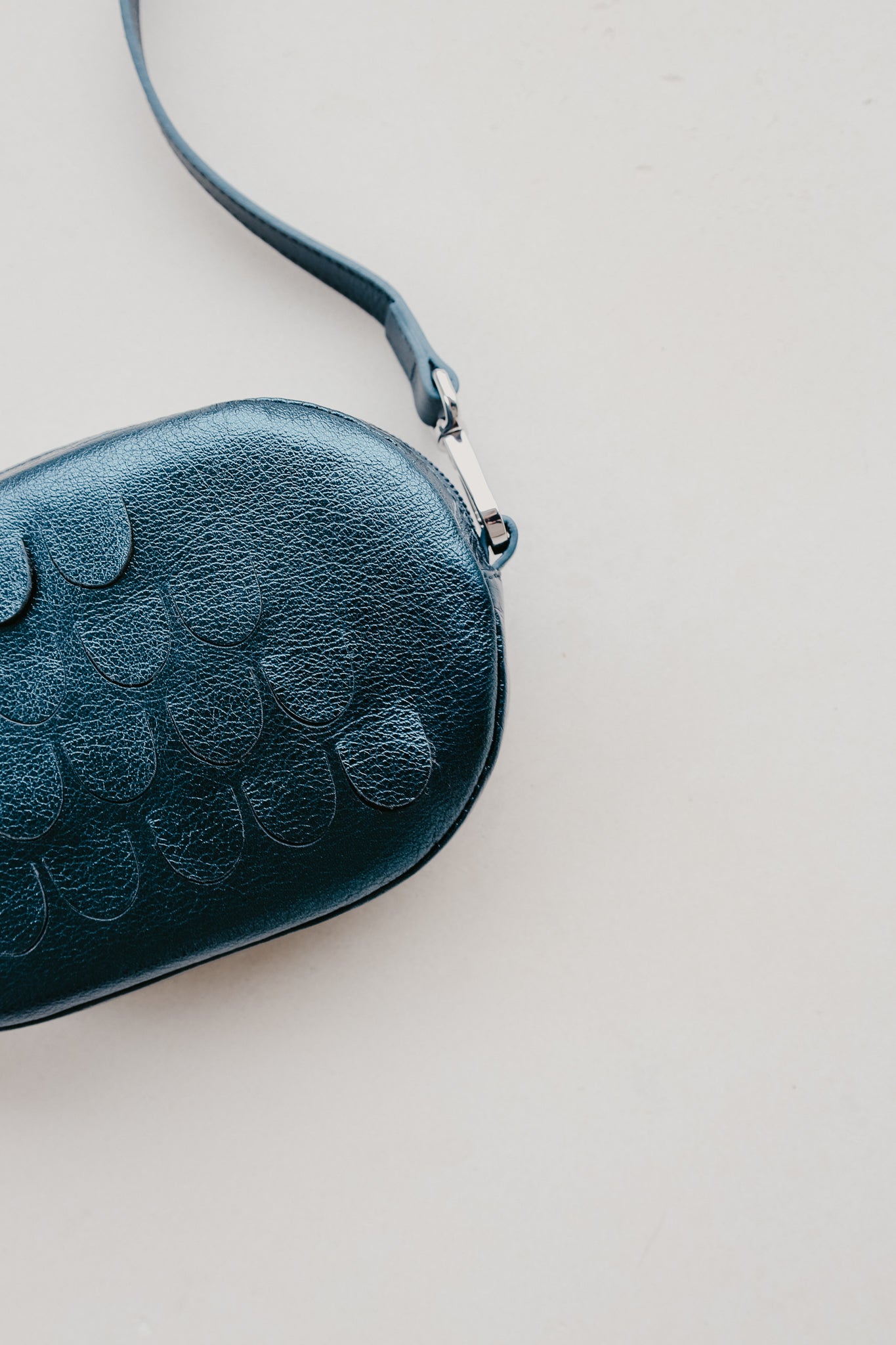 Oval Mini Bag | Petrol Shimmer