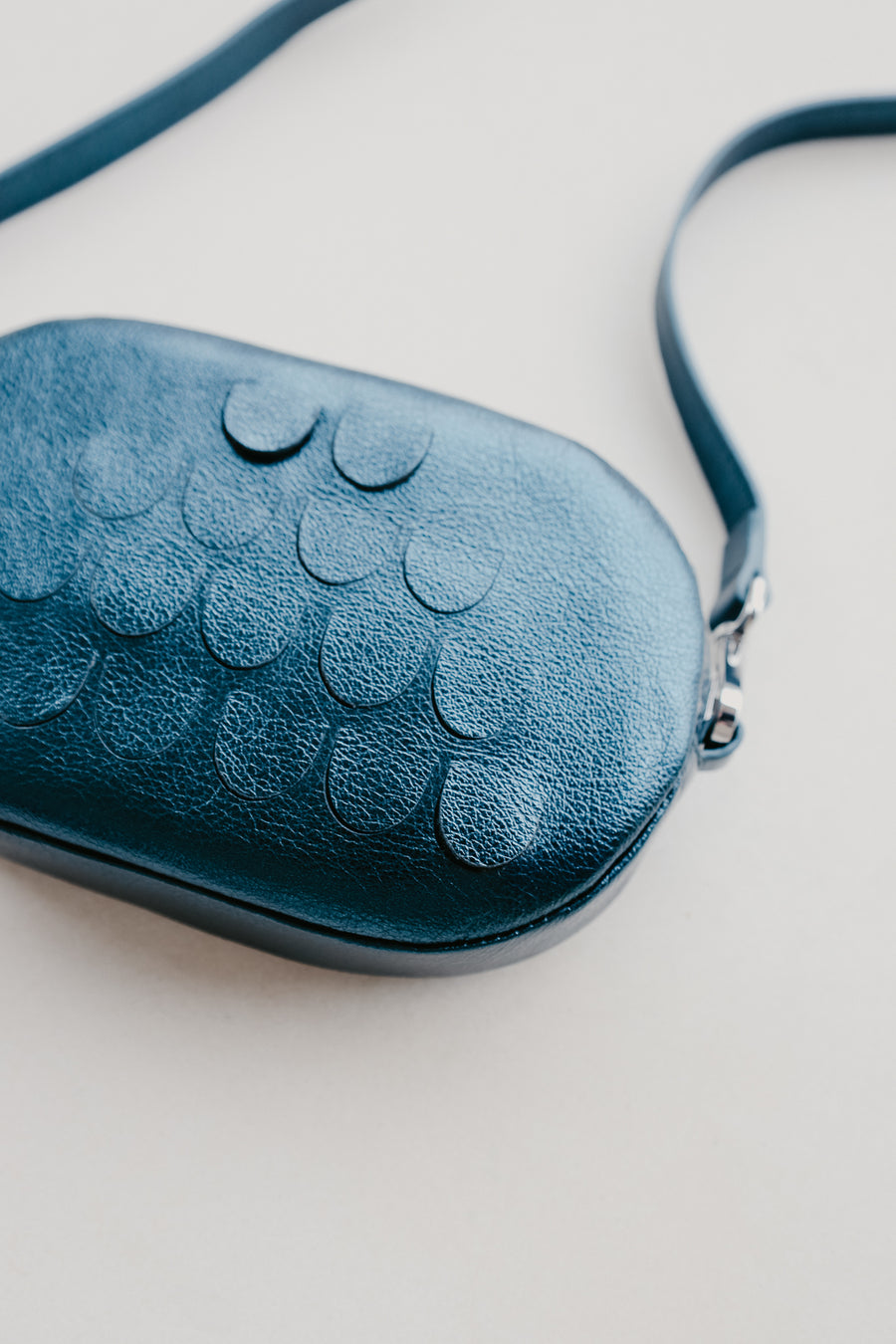 Oval Mini Bag | Petrol Shimmer