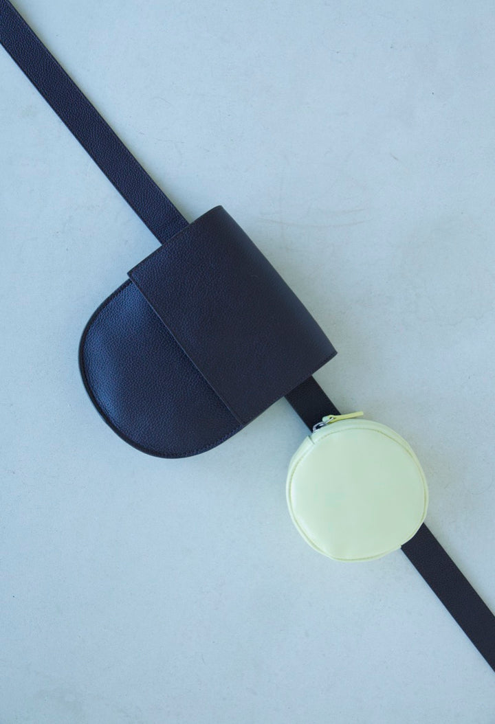 Belt Bag: The Belt XL Ebony Structured + Half Moon Ebony Structured + Pastille Belt Butter Stone