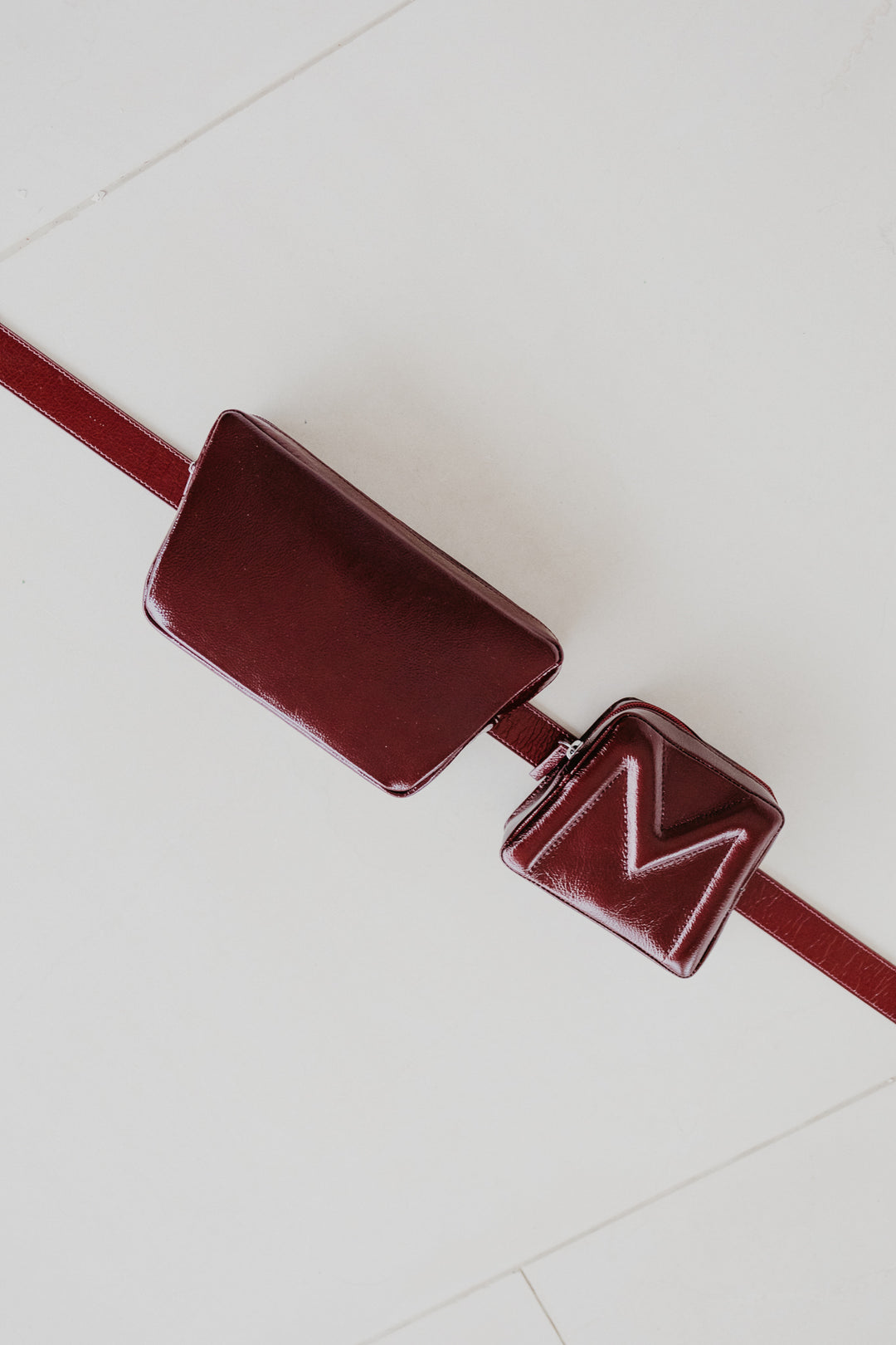 Belt Bag: Belt XL Ruby + Trapezium Ruby + Mini M Ruby