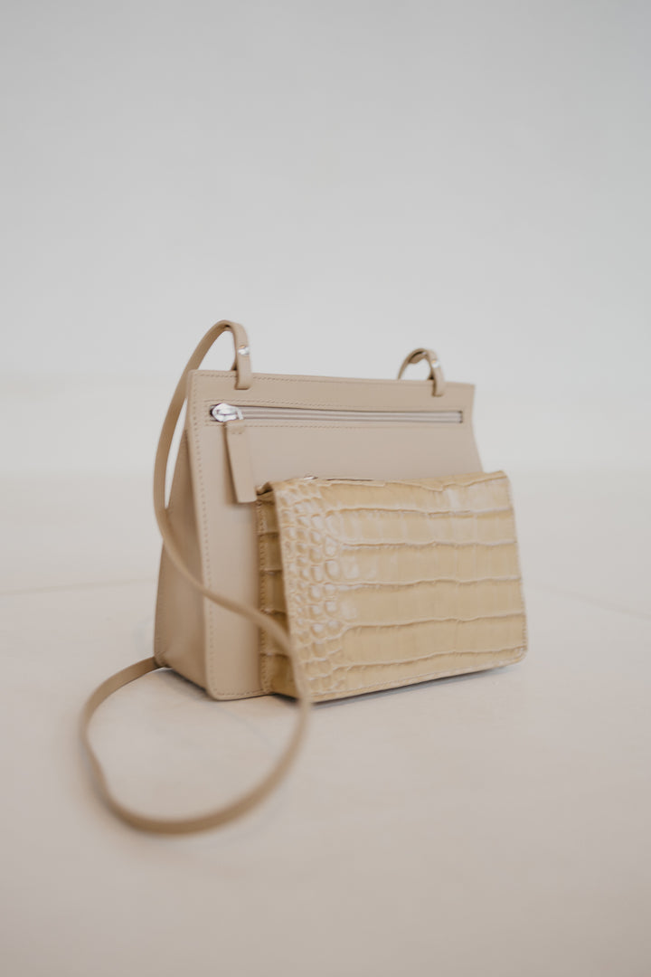 Double Pouch | Combi Noisette Croco