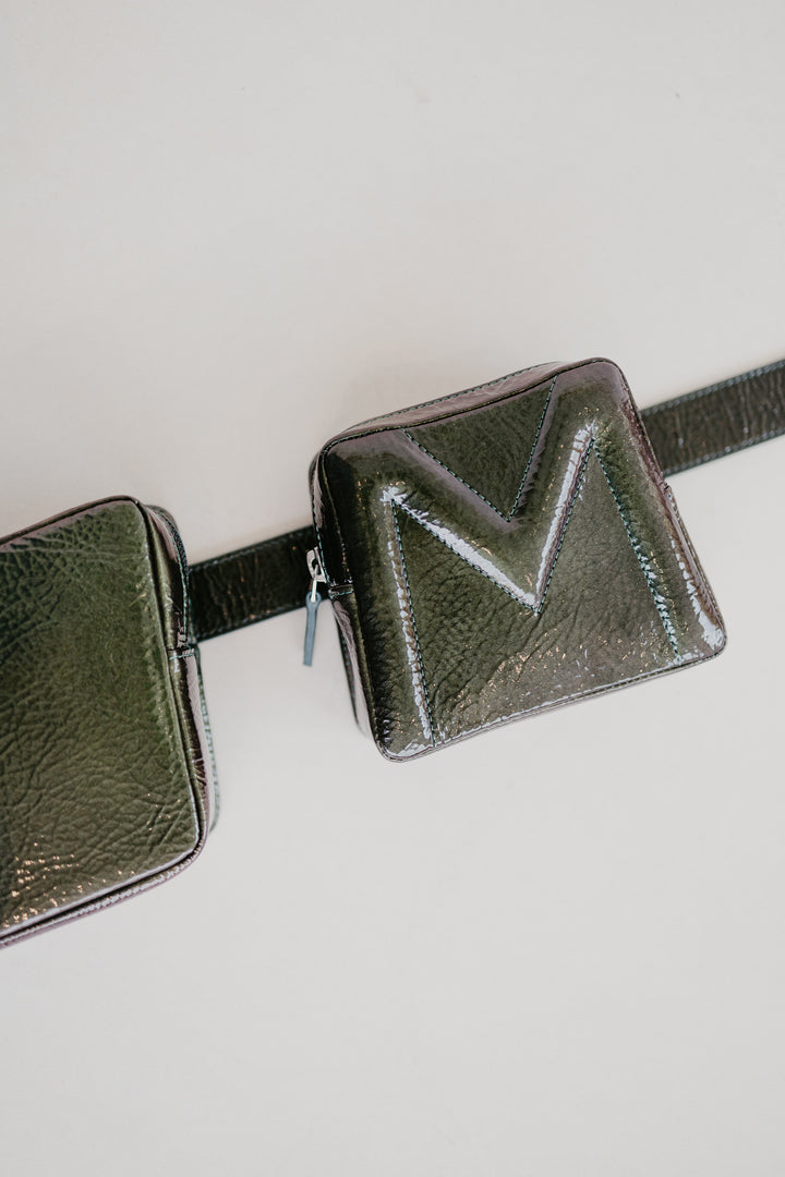 Belt Bag: Belt XL Kiwi Rose Stone + Trapezium Kiwi Rose Stone + Mini M Kiwi Rose Stone