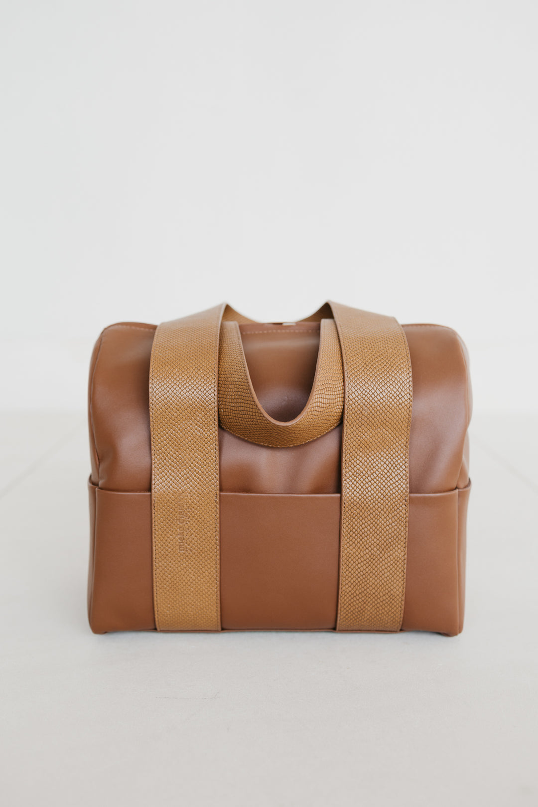Mini Bowling Bag | Cognac Snake