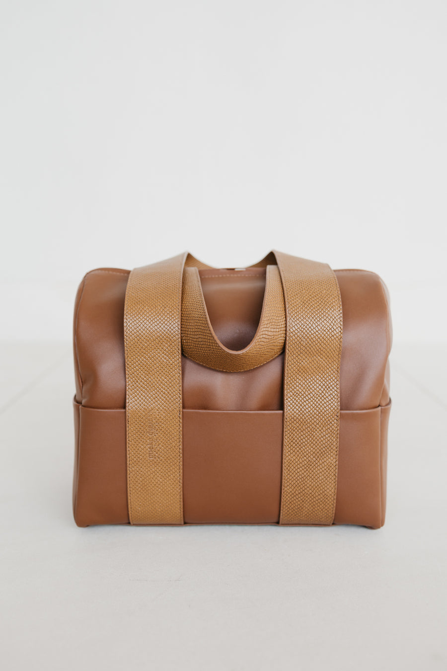 Mini Bowling Bag | Cognac Snake