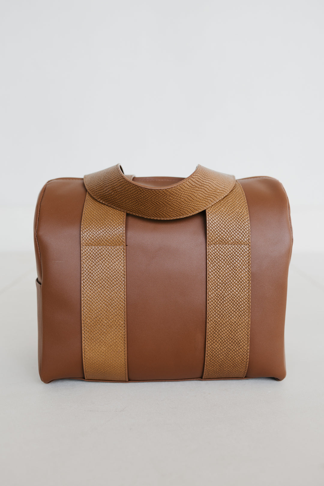 Mini Bowling Bag | Cognac Snake