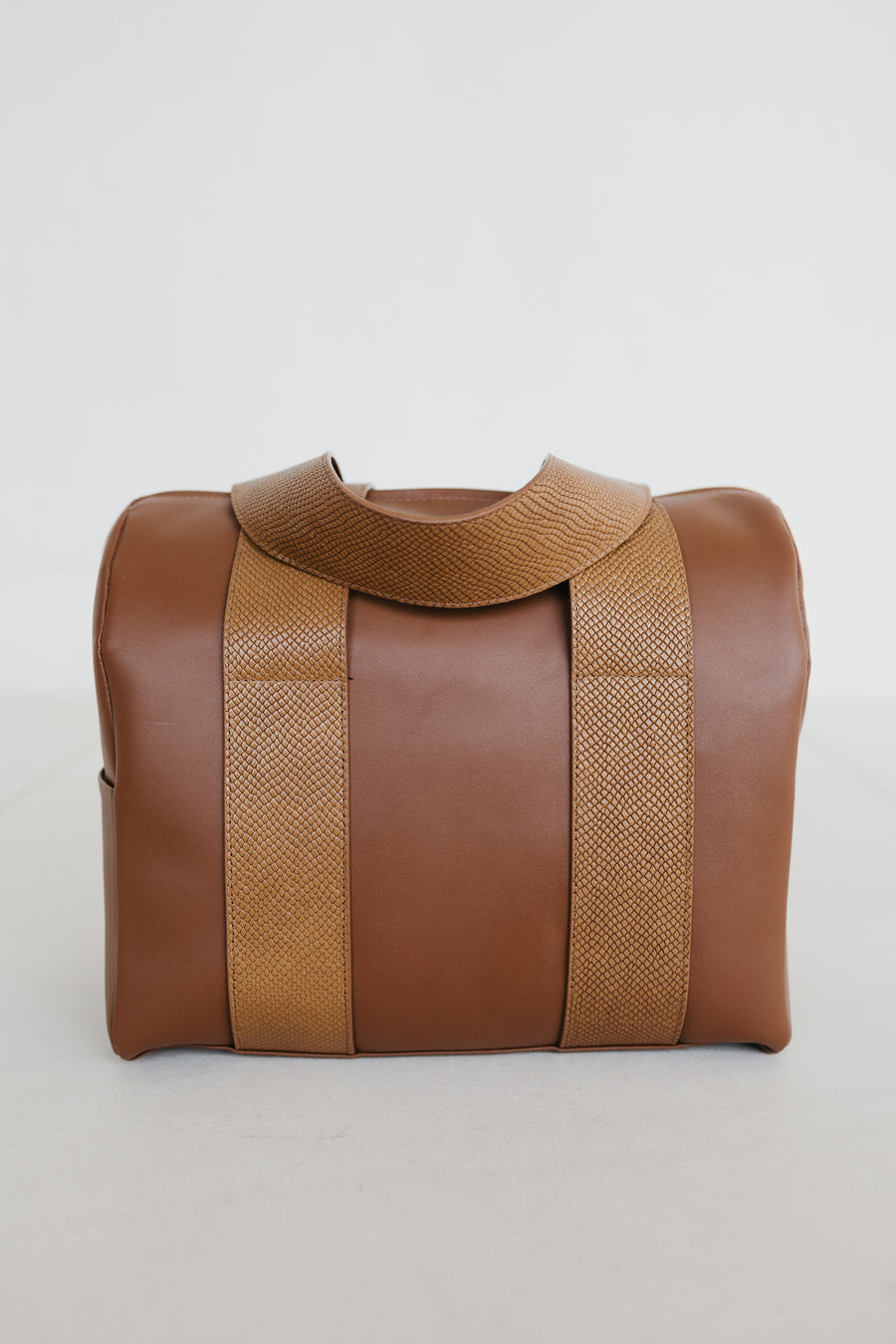 Mini Bowling Bag | Cognac Snake