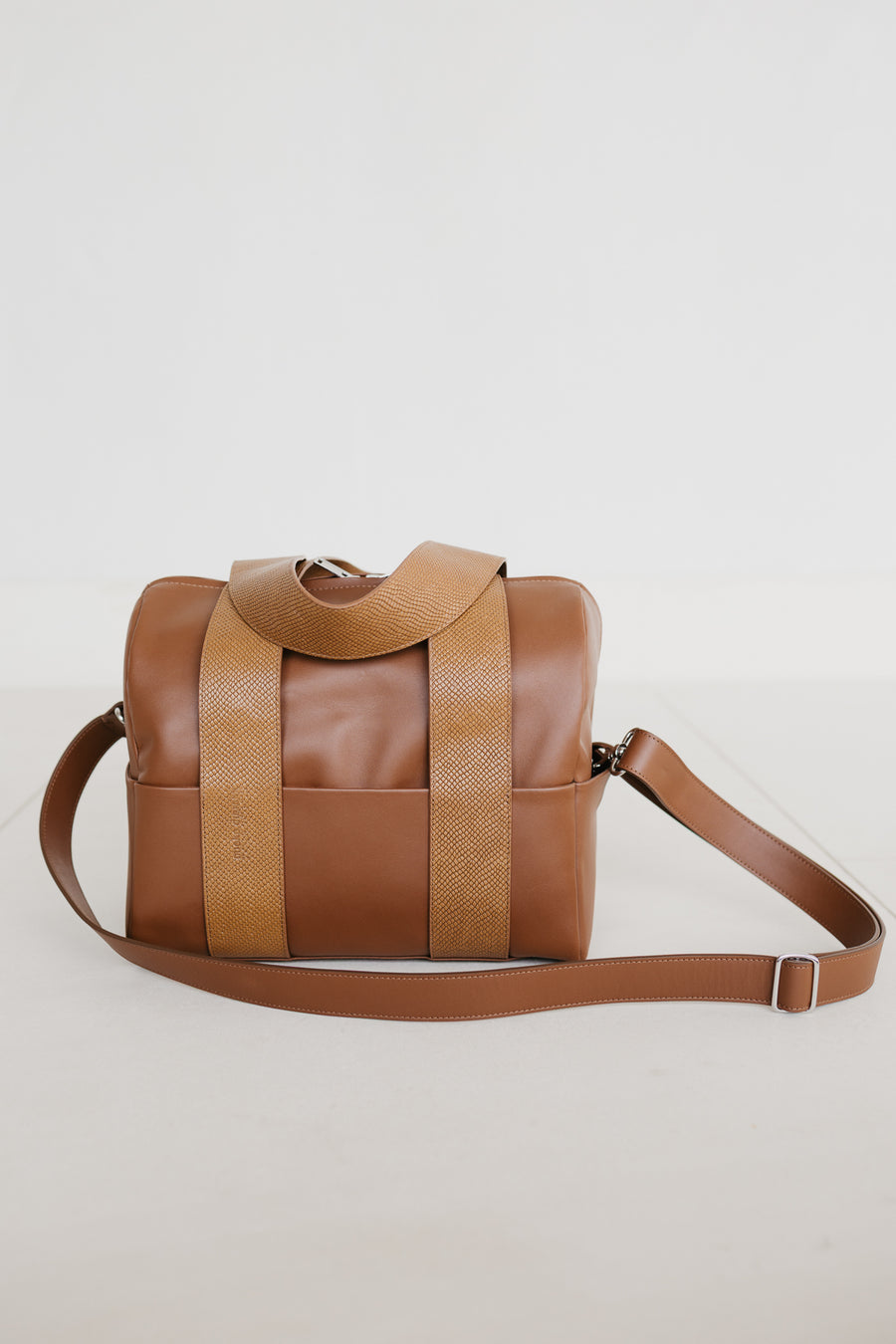 Mini Bowling Bag | Cognac Snake