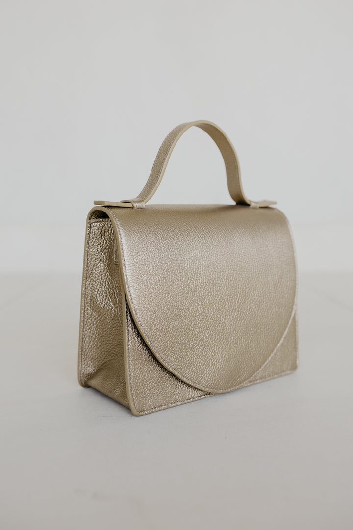 Mini Briefcase | Soft Gold Structured