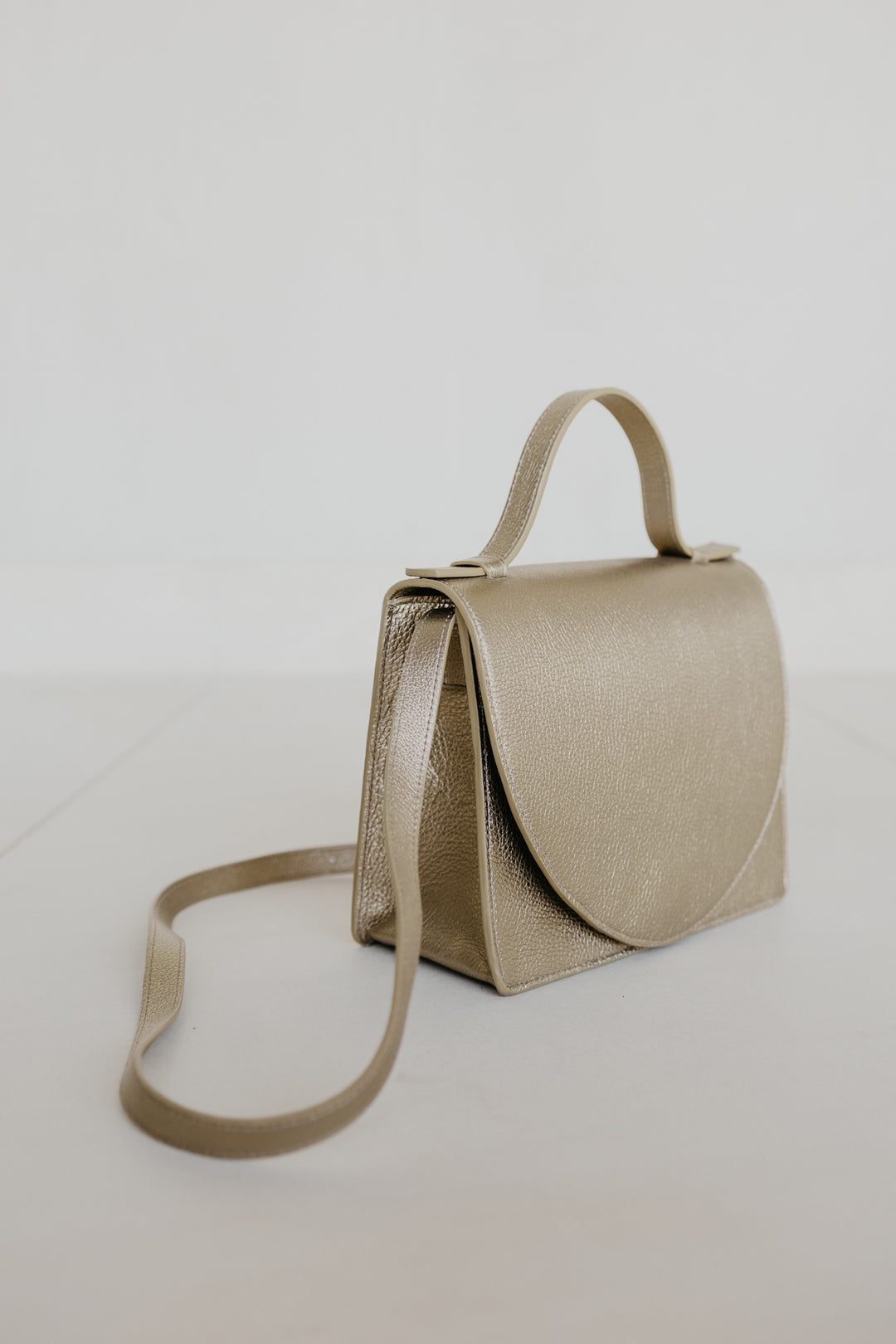 Mini Briefcase | Soft Gold Structured