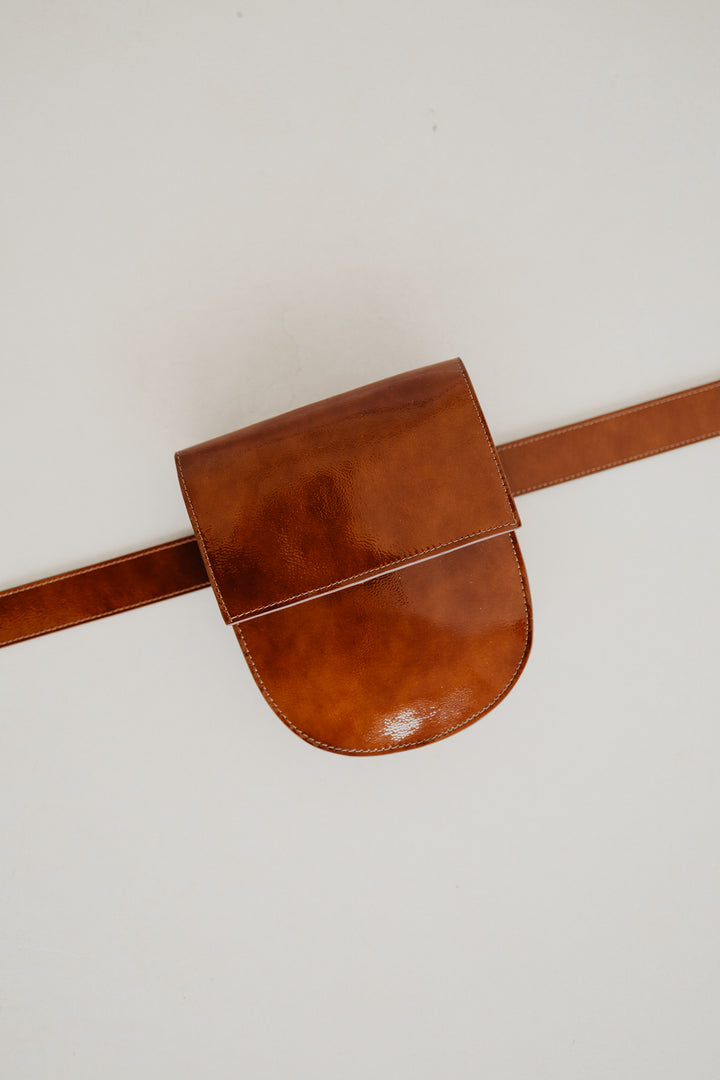 Belt Bag: Belt XL Chestnut Stone + Half Moon Chestnut Stone