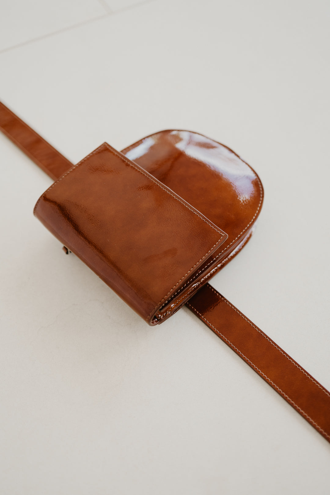 Belt Bag: Belt XL Chestnut Stone + Half Moon Chestnut Stone