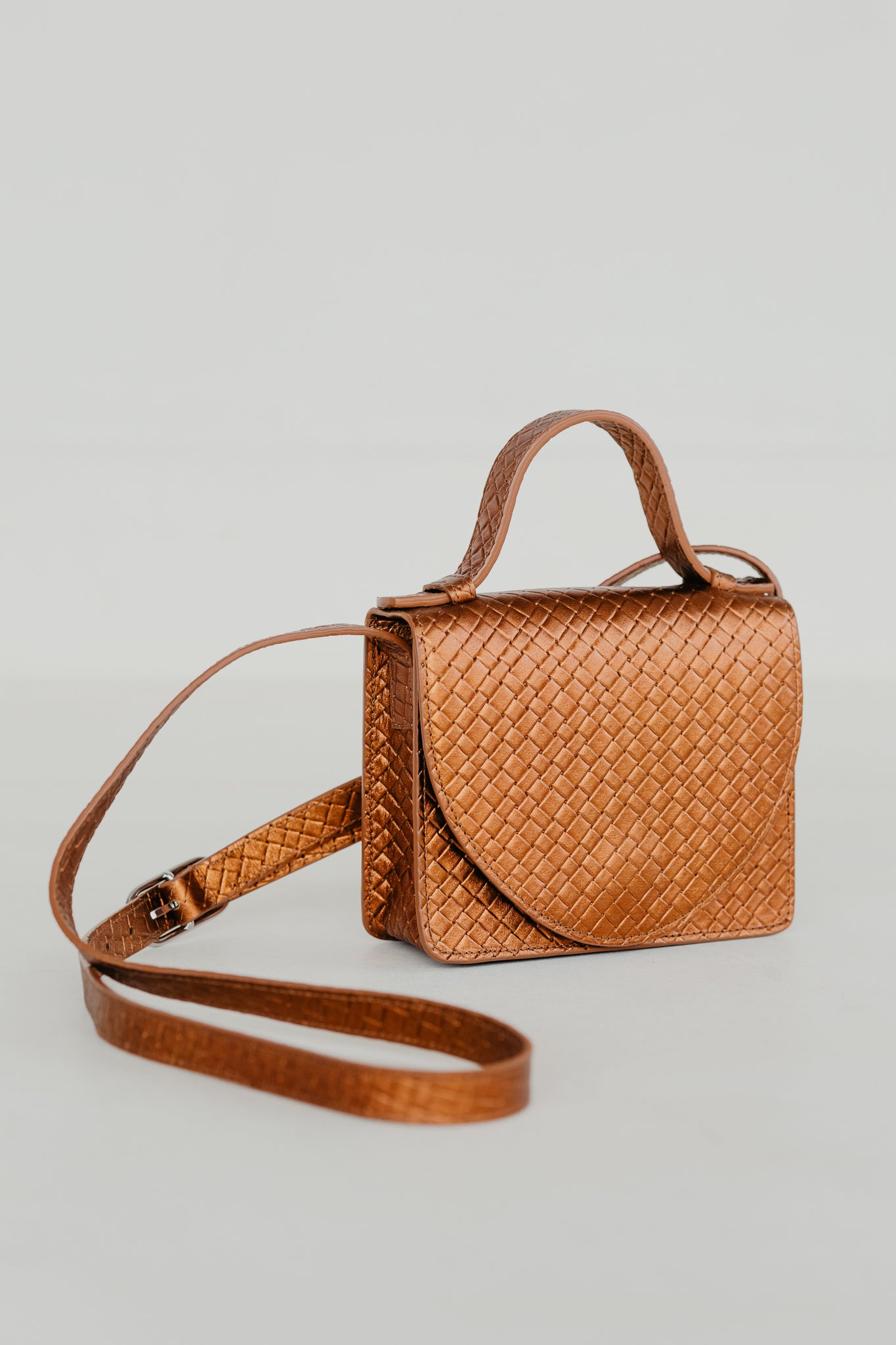 Micro Briefcase | Warm Copper Woven