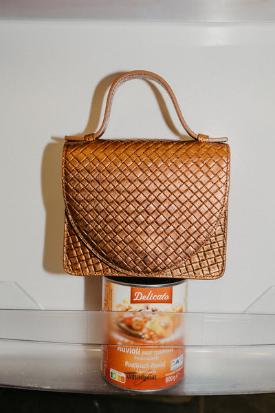 Micro Briefcase | Warm Copper Woven