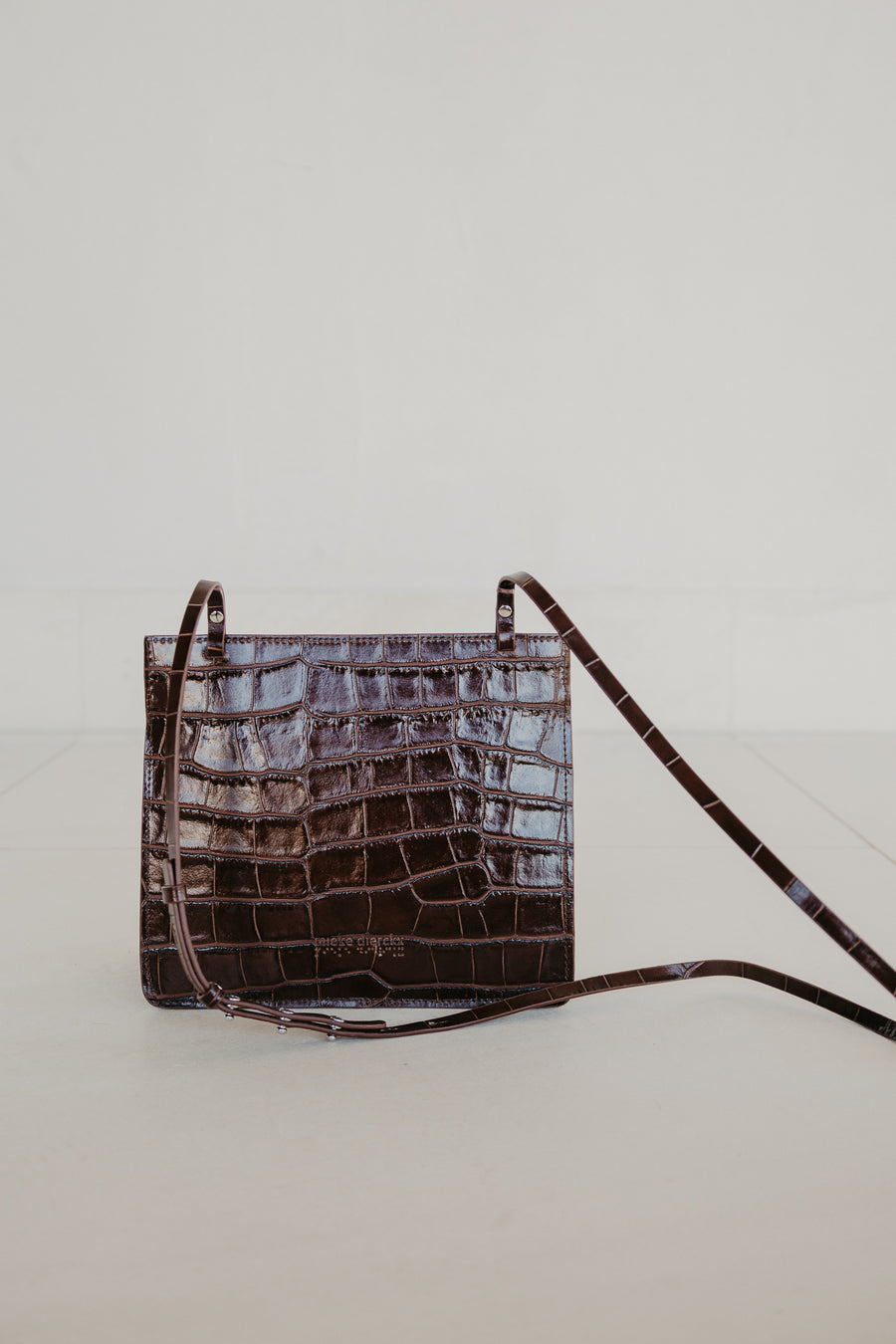 Double Pouch | Chocolate Croco