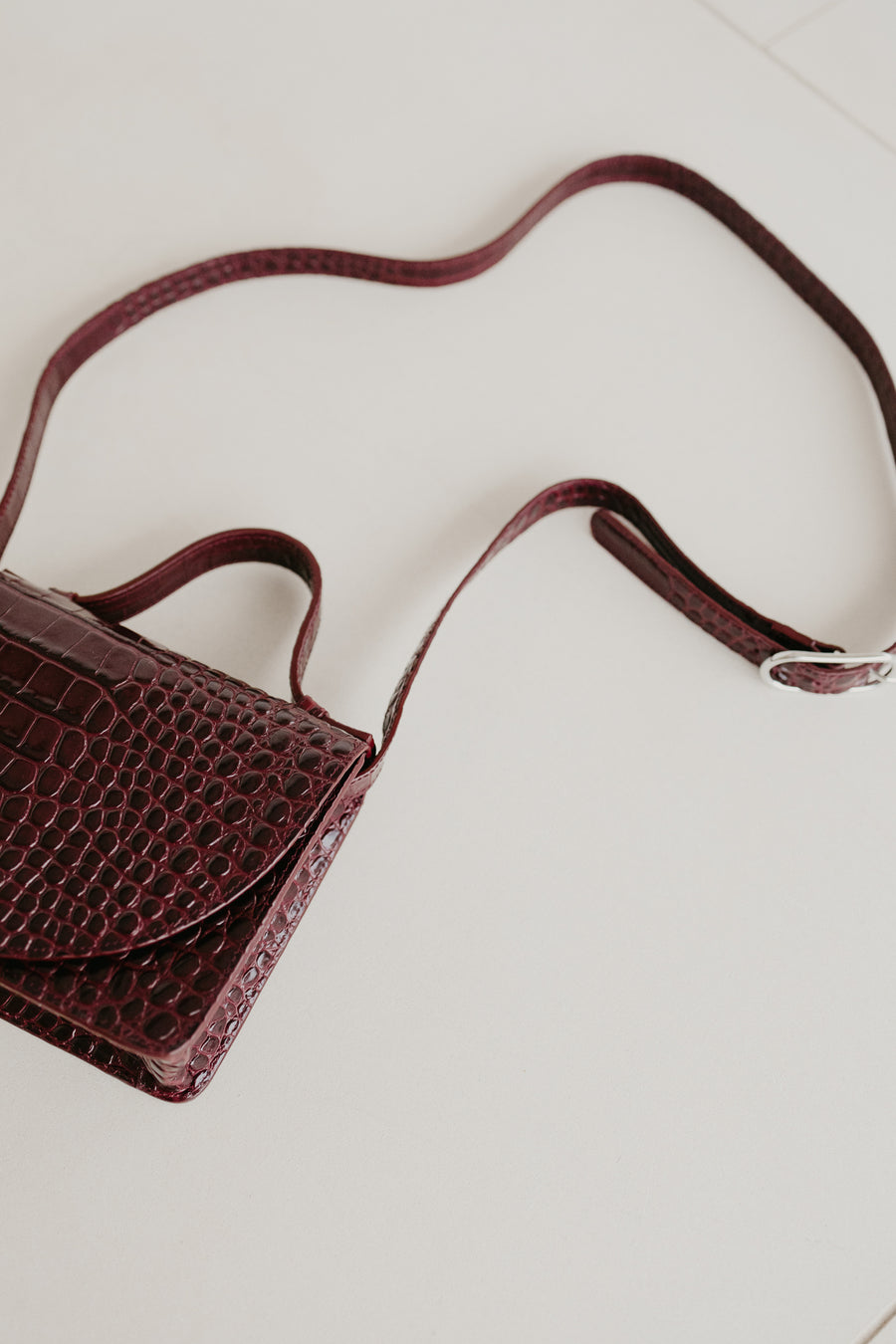 Micro Briefcase | Wine Croco