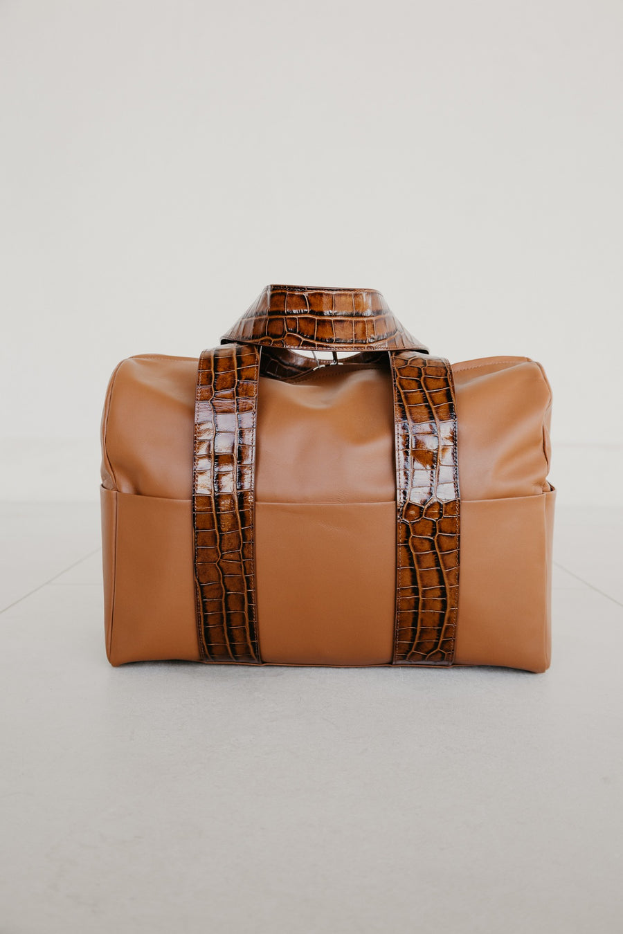 Bowling Bag XL | Cognac / Croco Glans