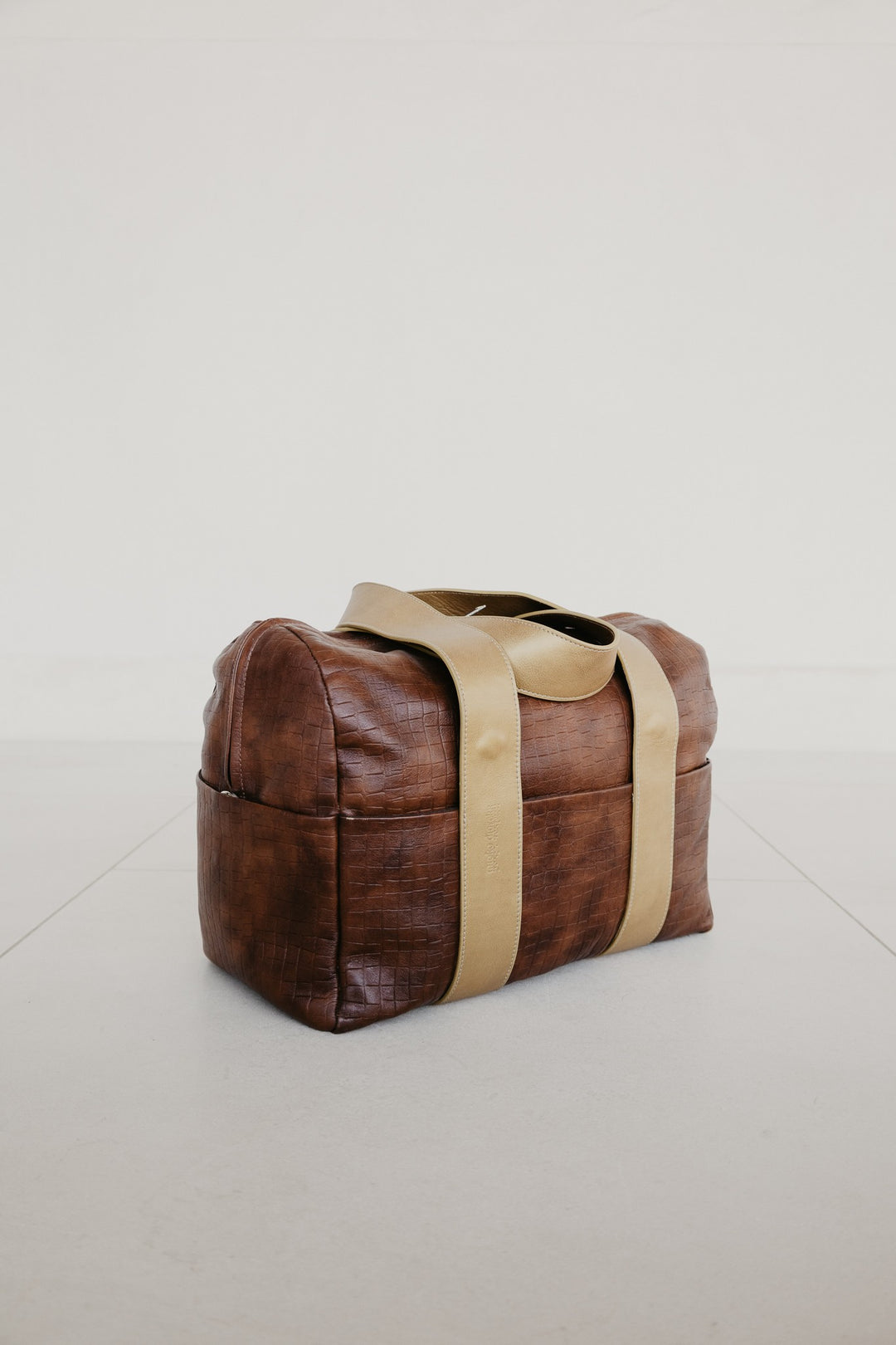 Bowling Bag XL | Cognac / Croco Gold