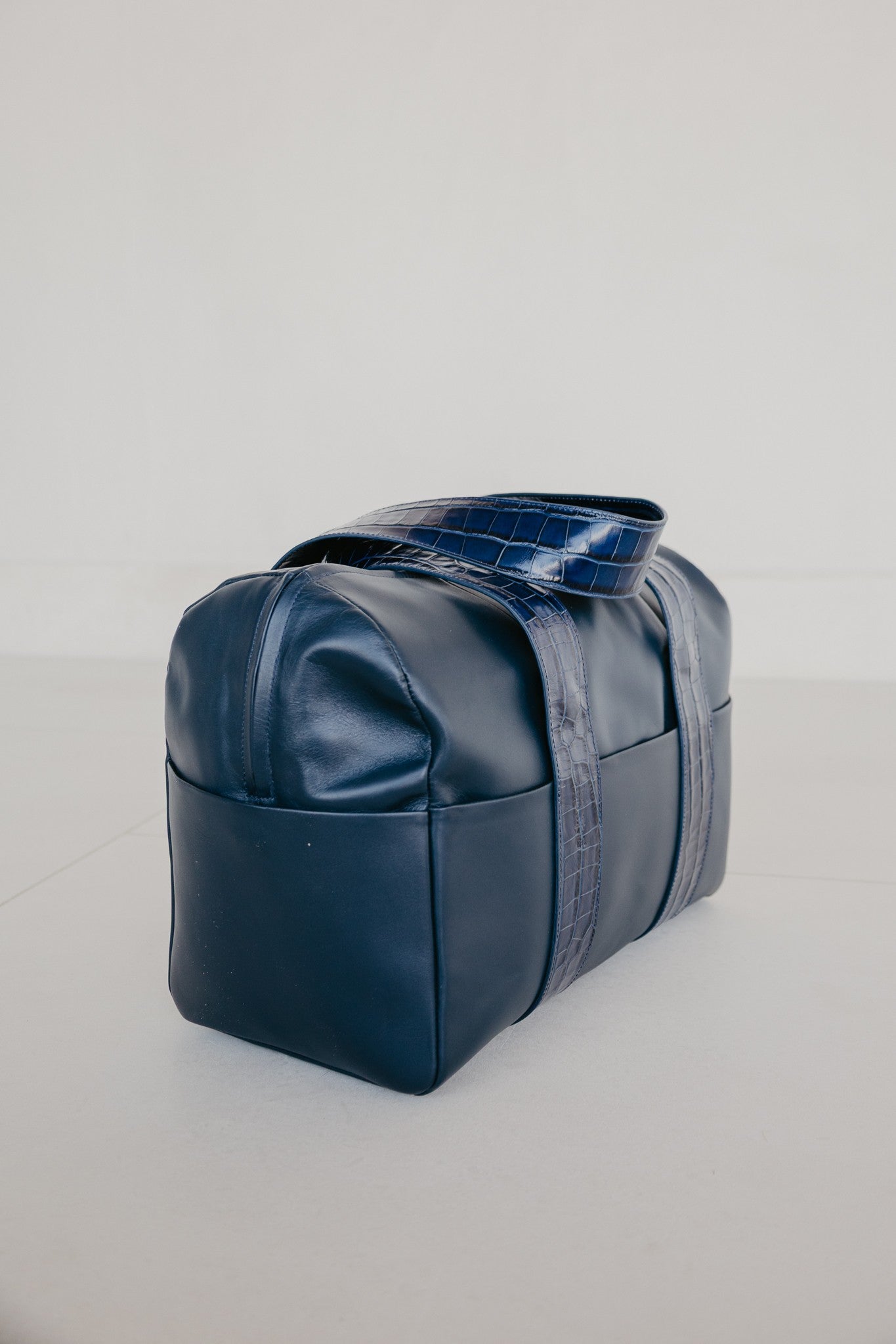 Bowling Bag XL | Marine / Croco – Mieke Dierckx