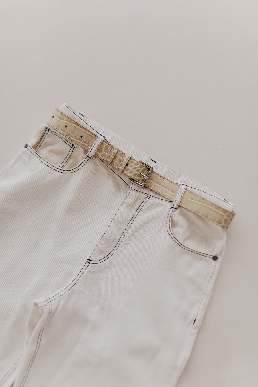 The Belt | Beige Croco