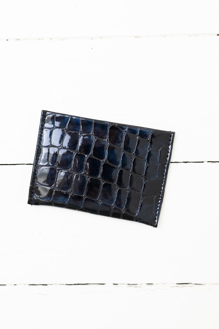 Cardholder | Night Blue Nacre Croco
