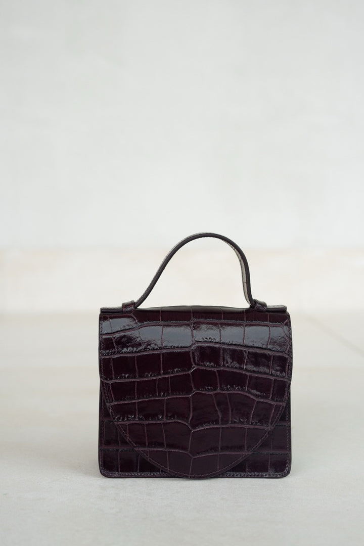 Micro Briefcase | Burgundy Croco