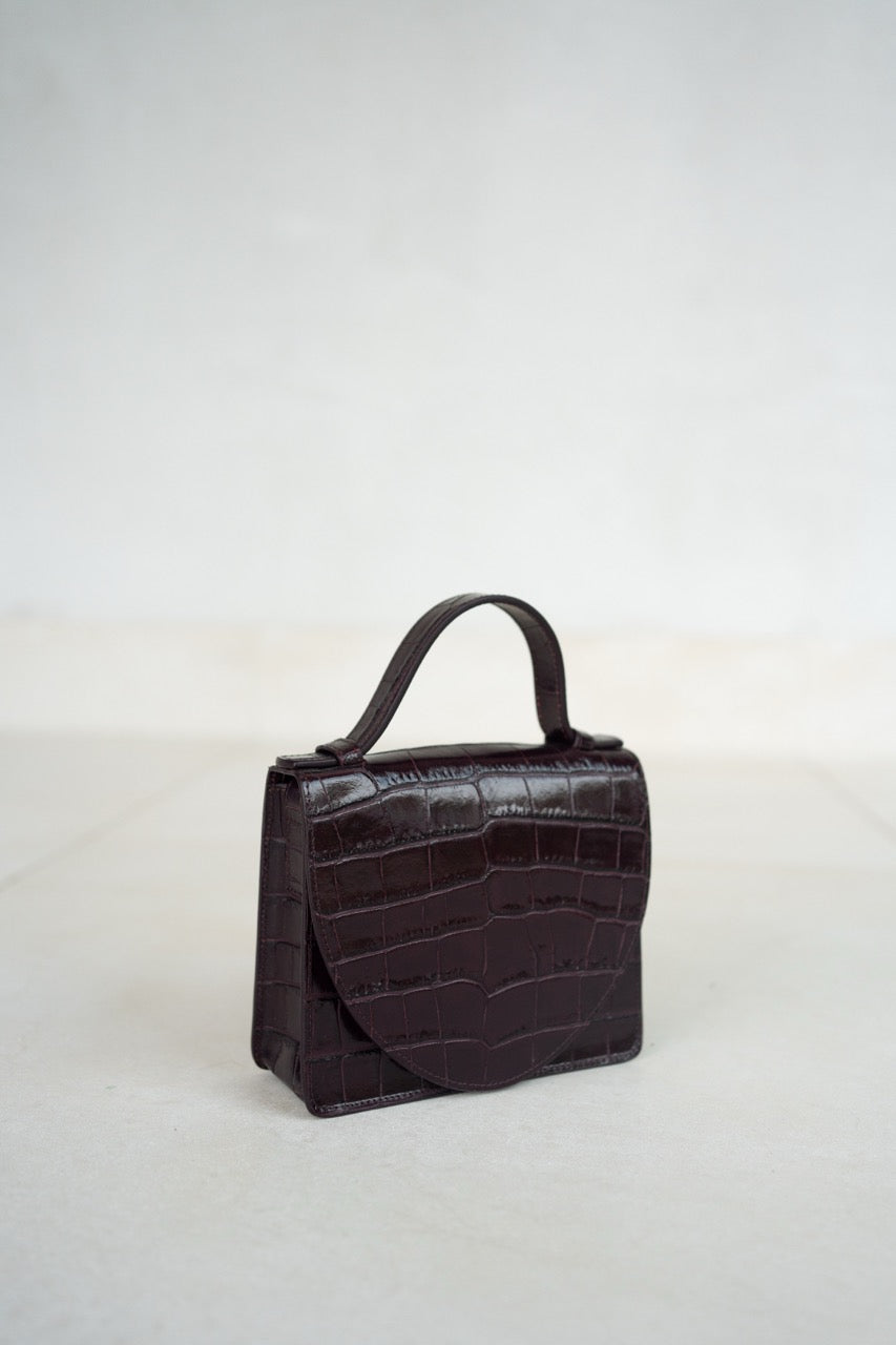 Micro Briefcase | Burgundy Croco