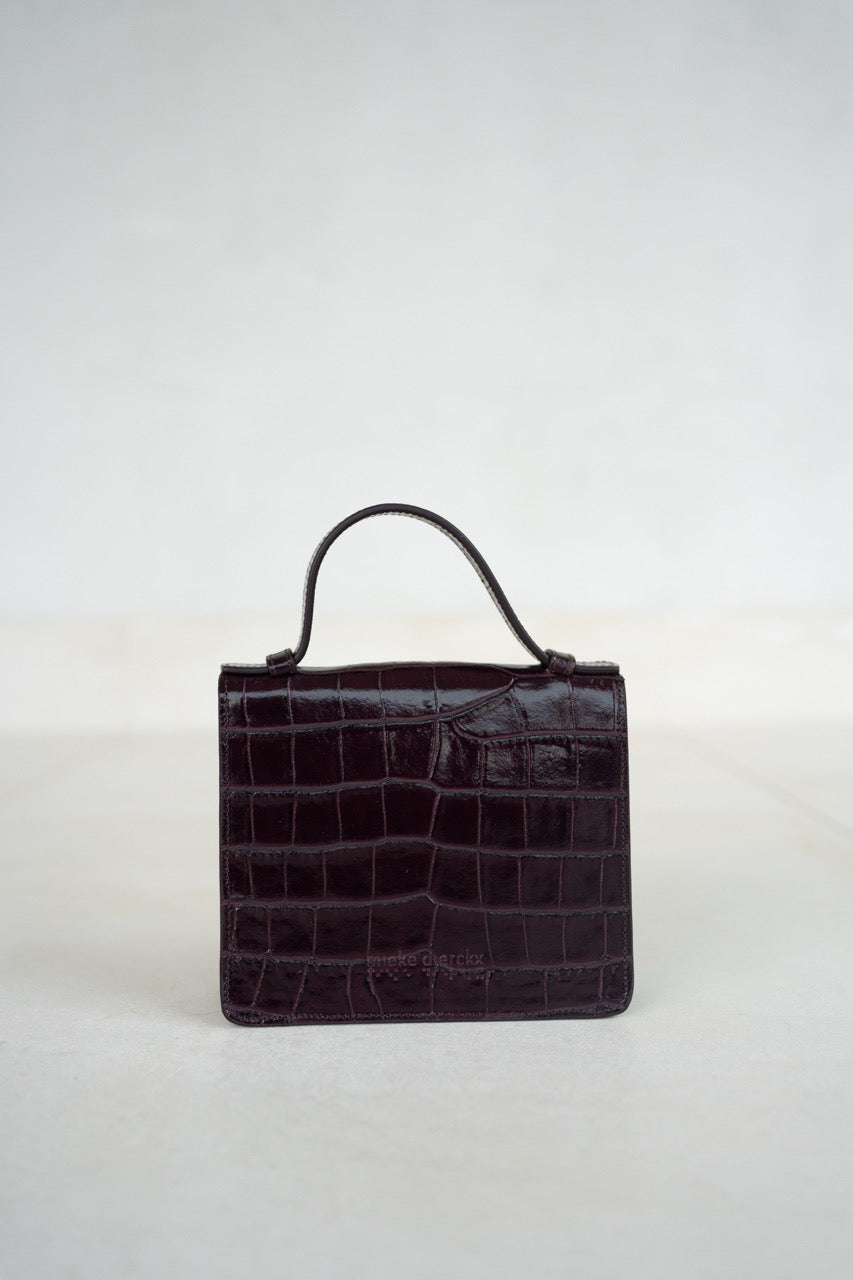 Micro Briefcase | Burgundy Croco