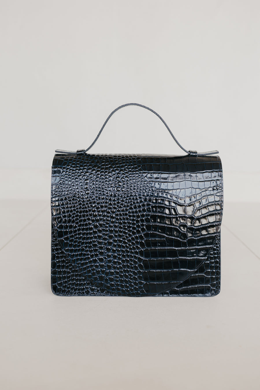 Midi Briefcase 2.0 | Night Blue Croco