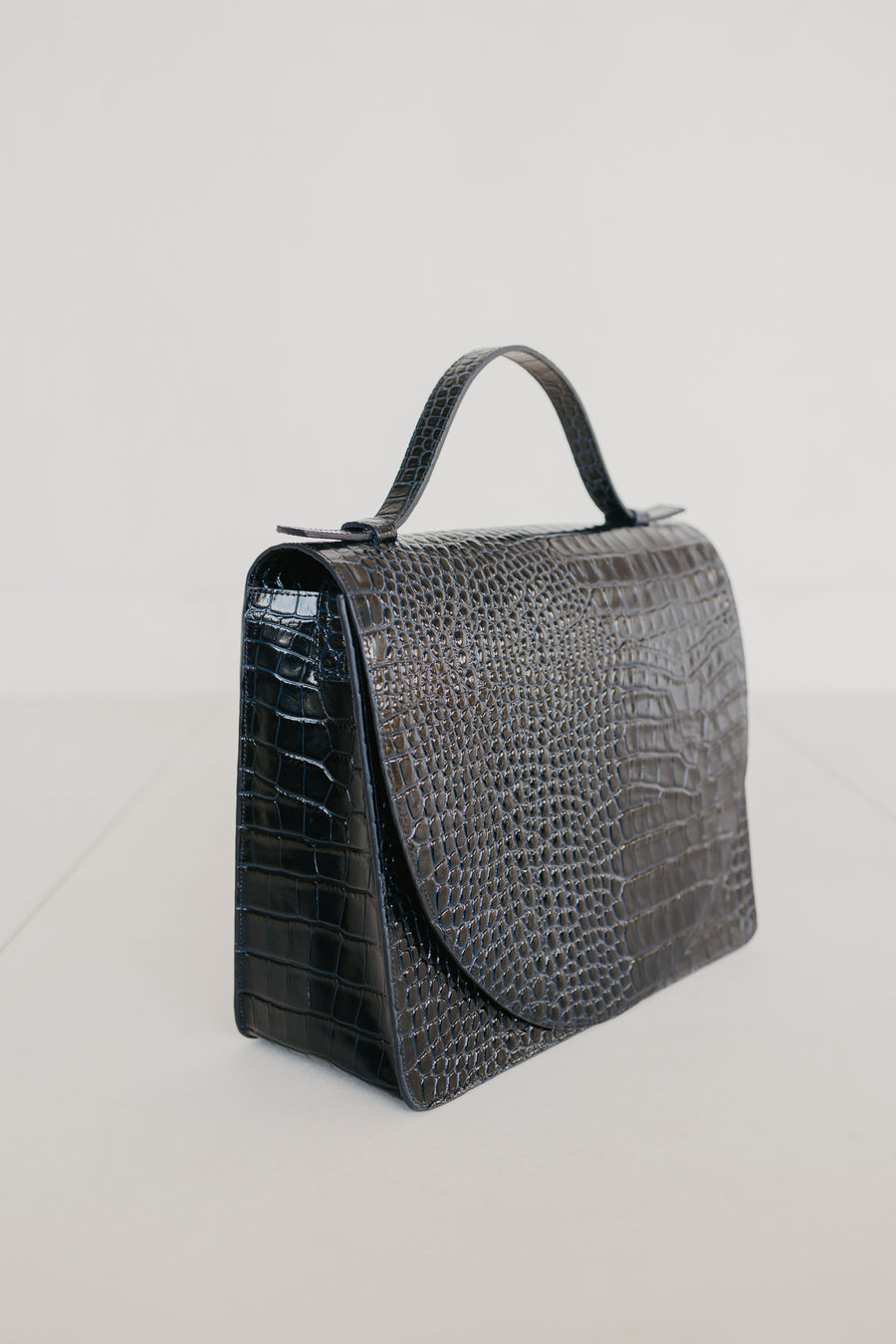 Midi Briefcase 2.0 | Night Blue Croco