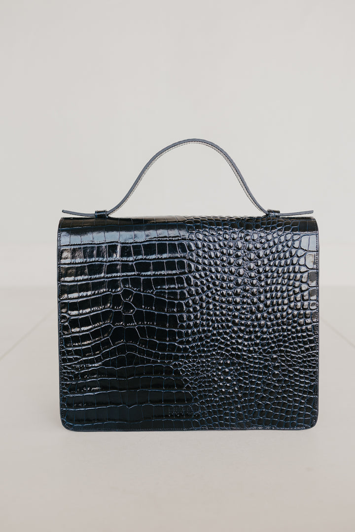 Midi Briefcase 2.0 | Night Blue Croco