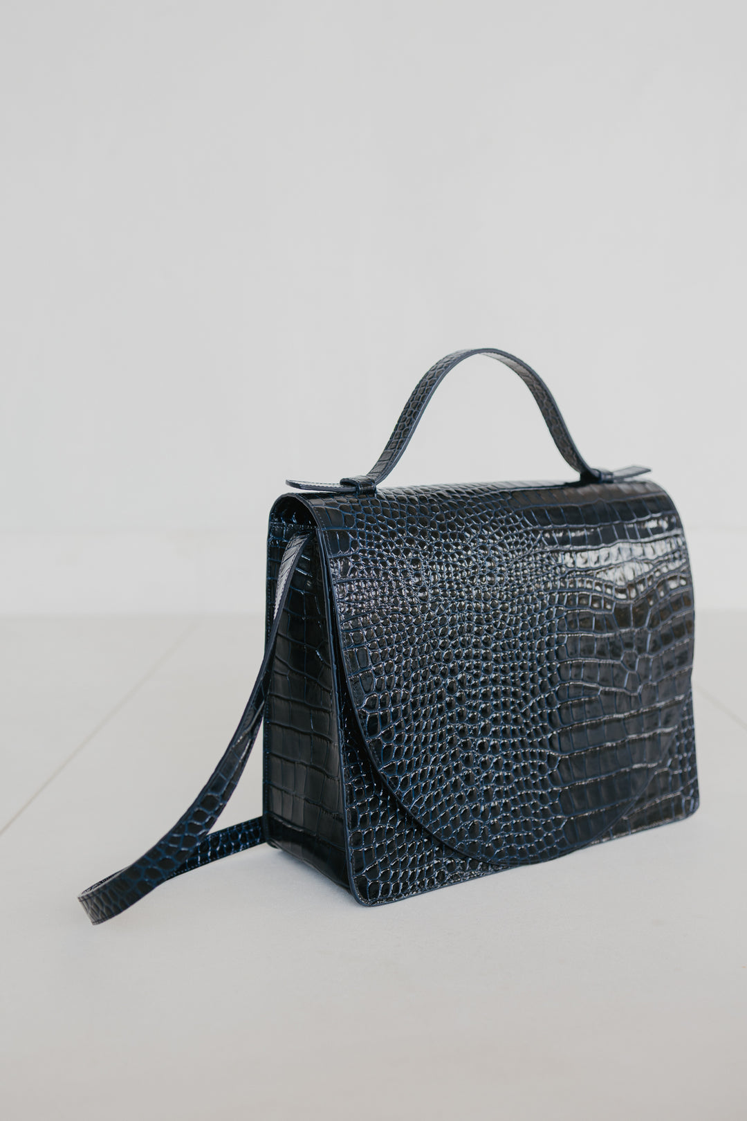 Midi Briefcase 2.0 | Night Blue Croco