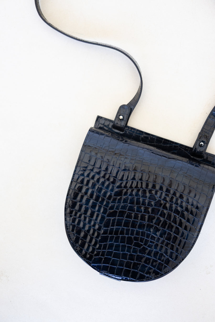 Single Saddle | Night Blue Nacre Croco
