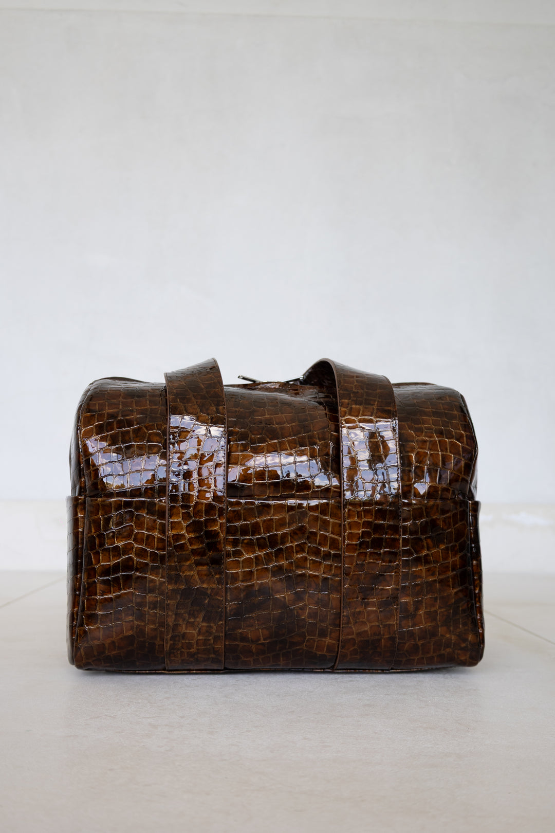 Bowling Bag XL | Cognac Nacre Croco